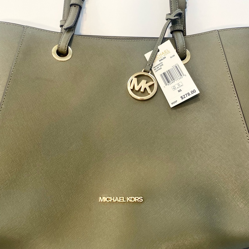 Michael Kors Olive/ Gold Tote Bag